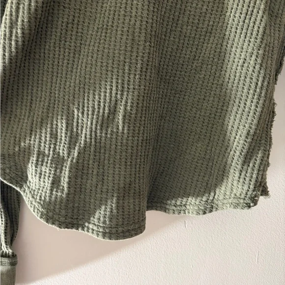 Free People We the Free Roll With It Thermal Long Sleeve Top in Moss Size Large - Picture 5 of 16